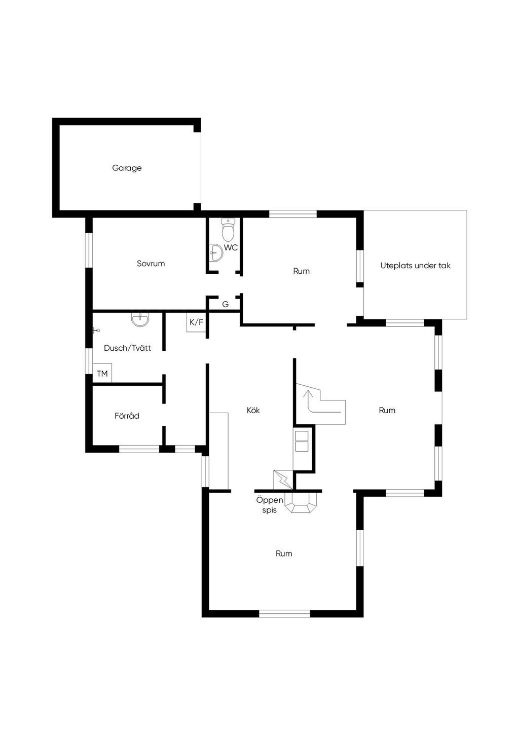 Planlösning nedre plan