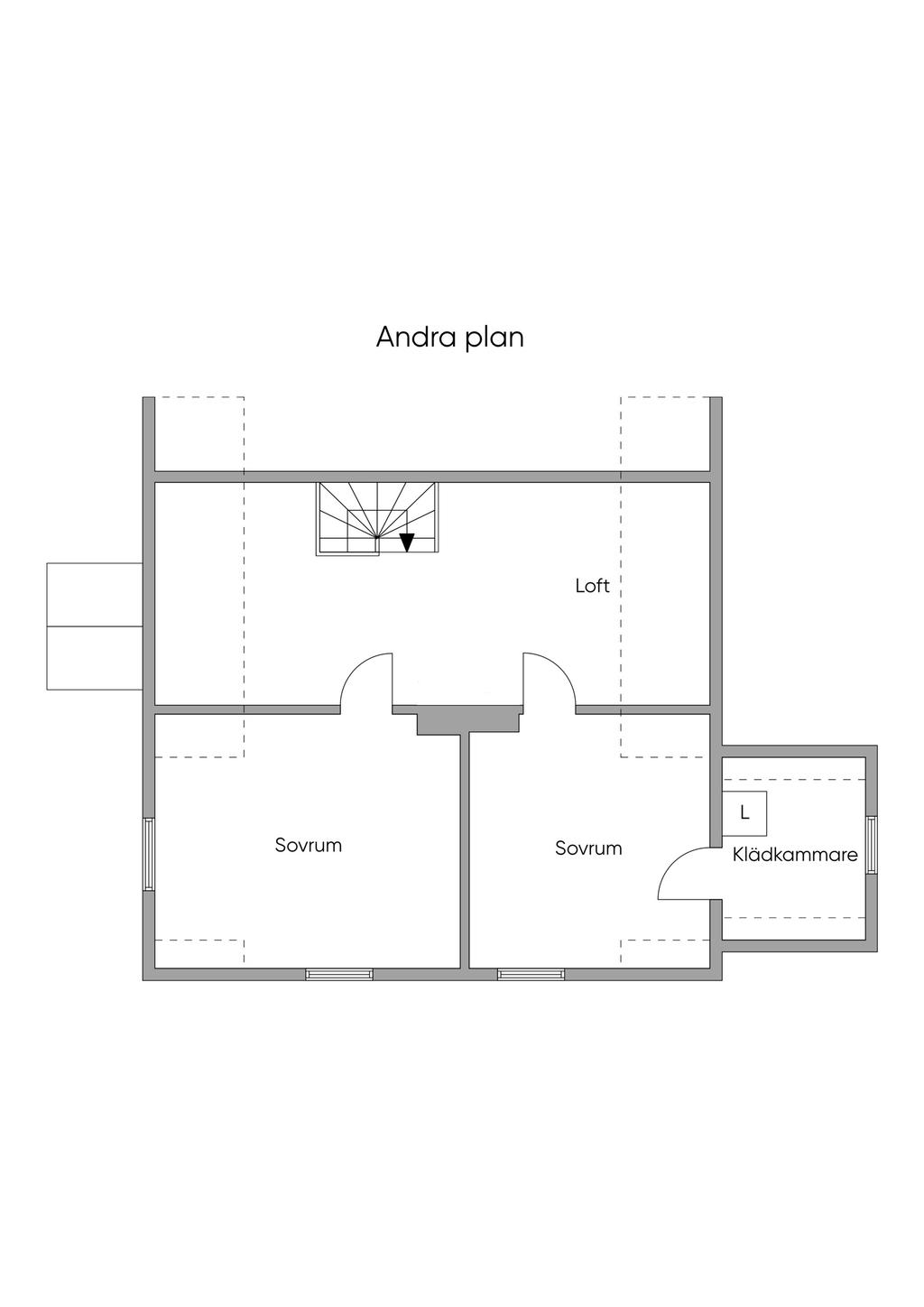 Loft med sovrum 