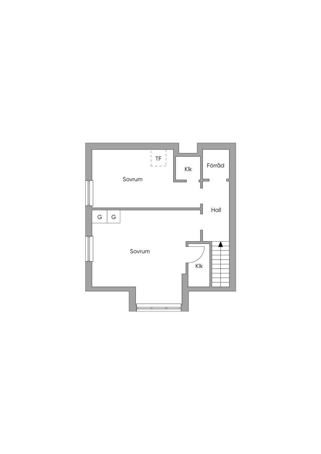 Planritning Övre plan