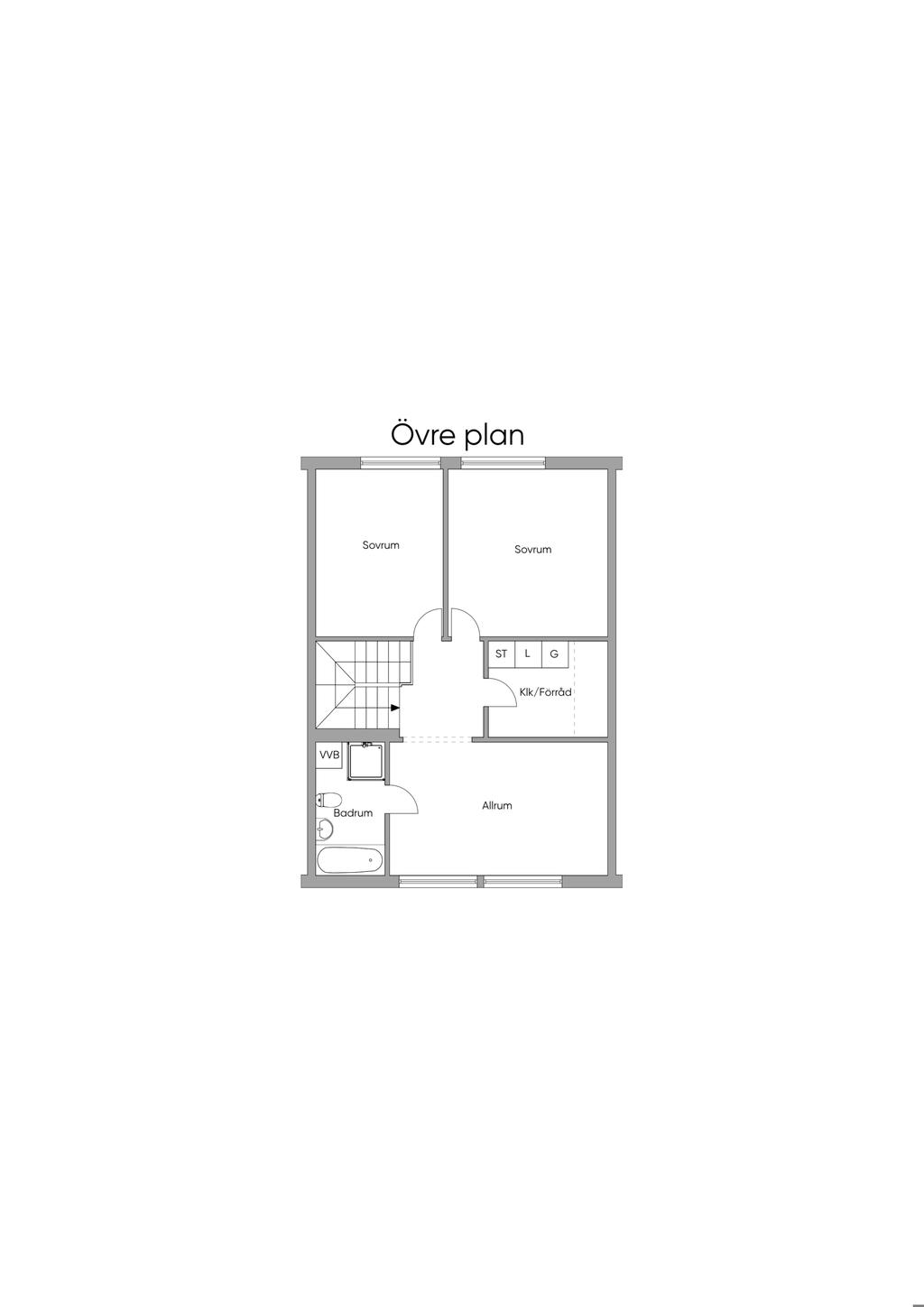 Planlösning Övre plan