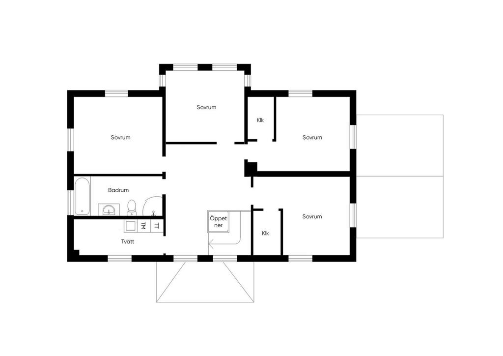 Alternativ Planritning med ett extra sovrum