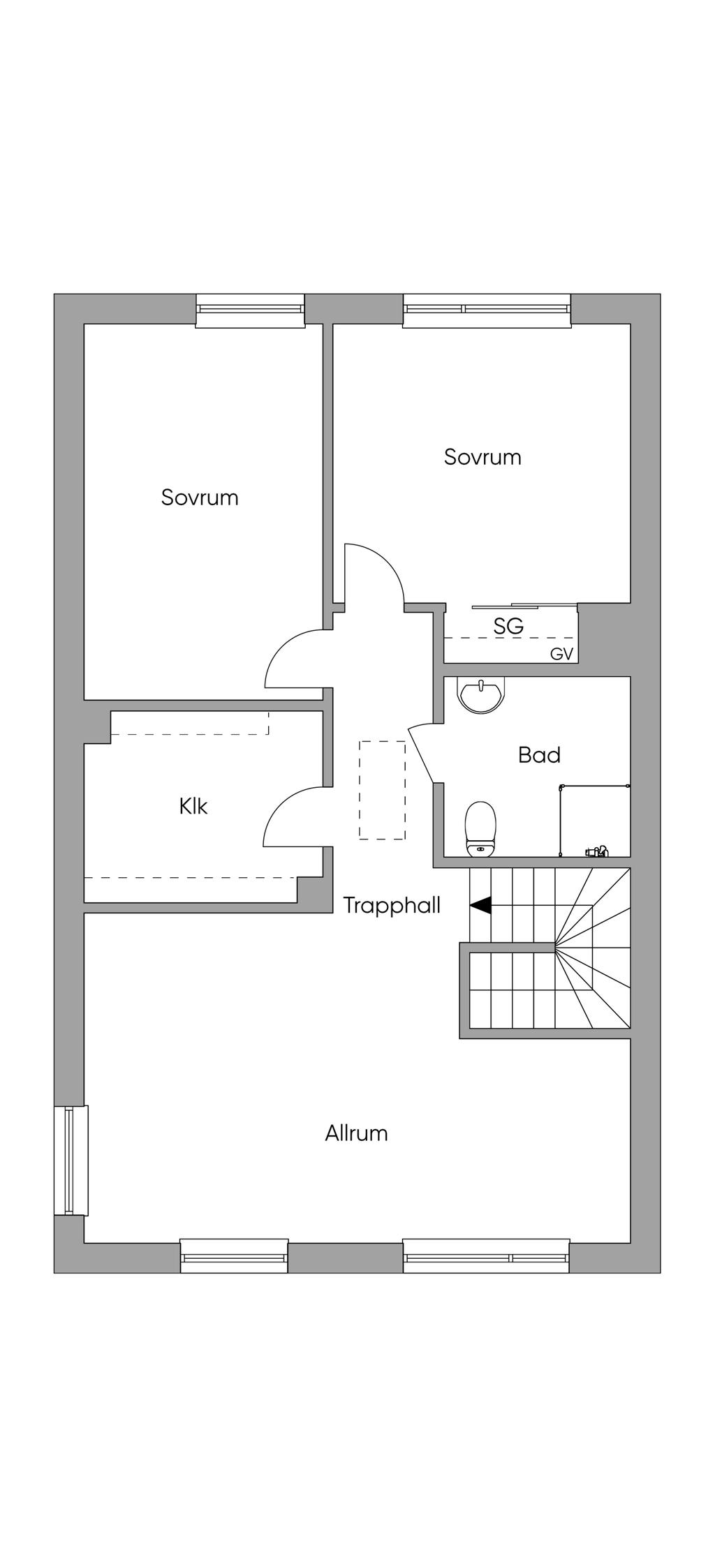 Planlösning övre plan