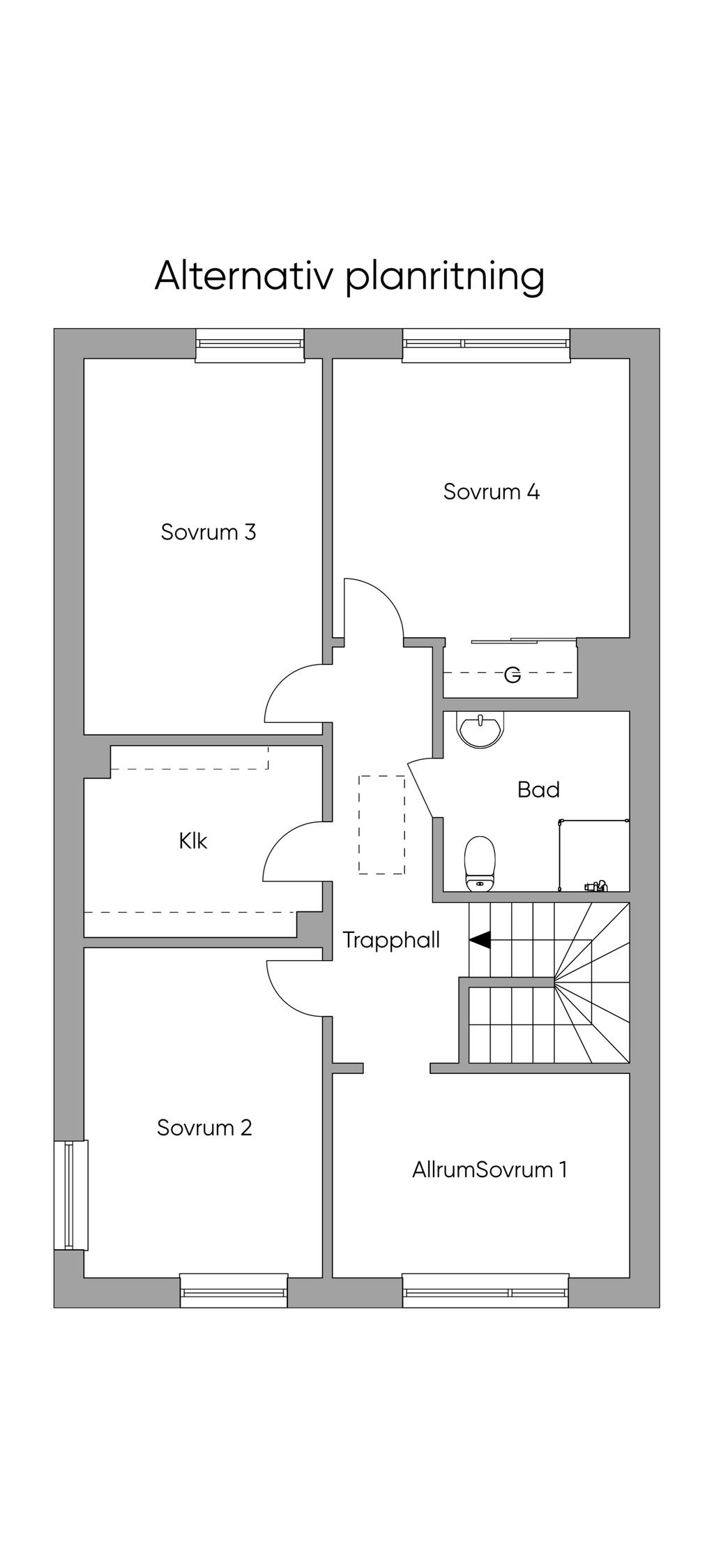 Alternativ planlösning (originalplanlösningen)