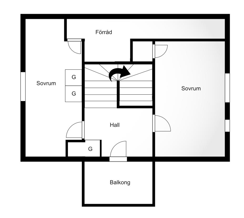 Planritning övre plan