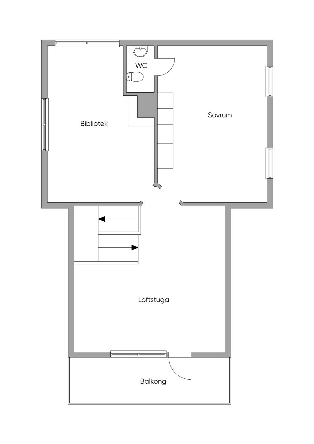 Planlösning övre plan