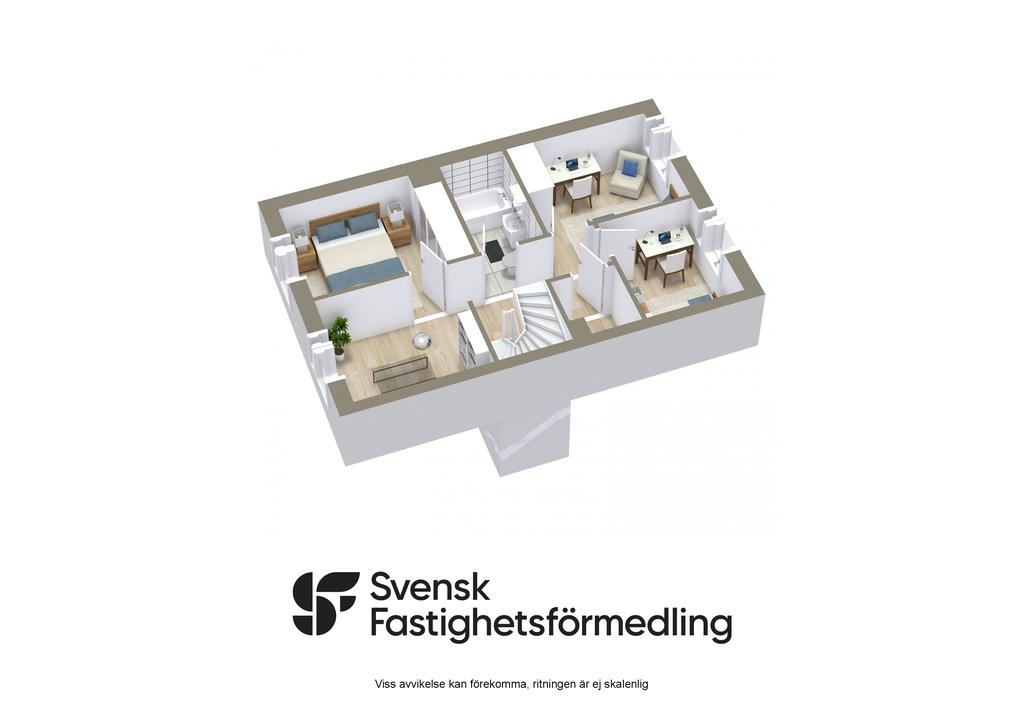 Planritning våning 1, 3D