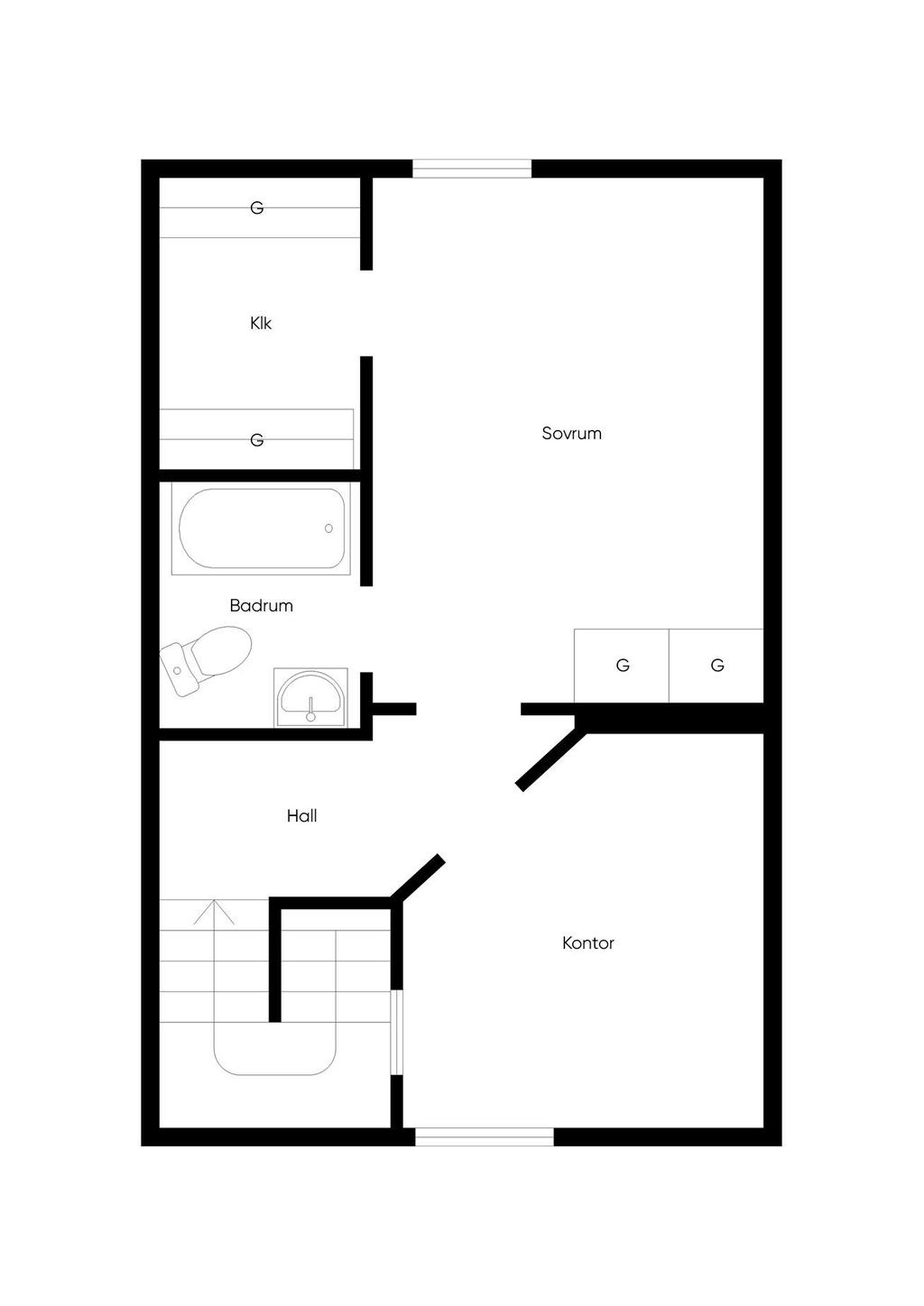Planlösning Övre plan
