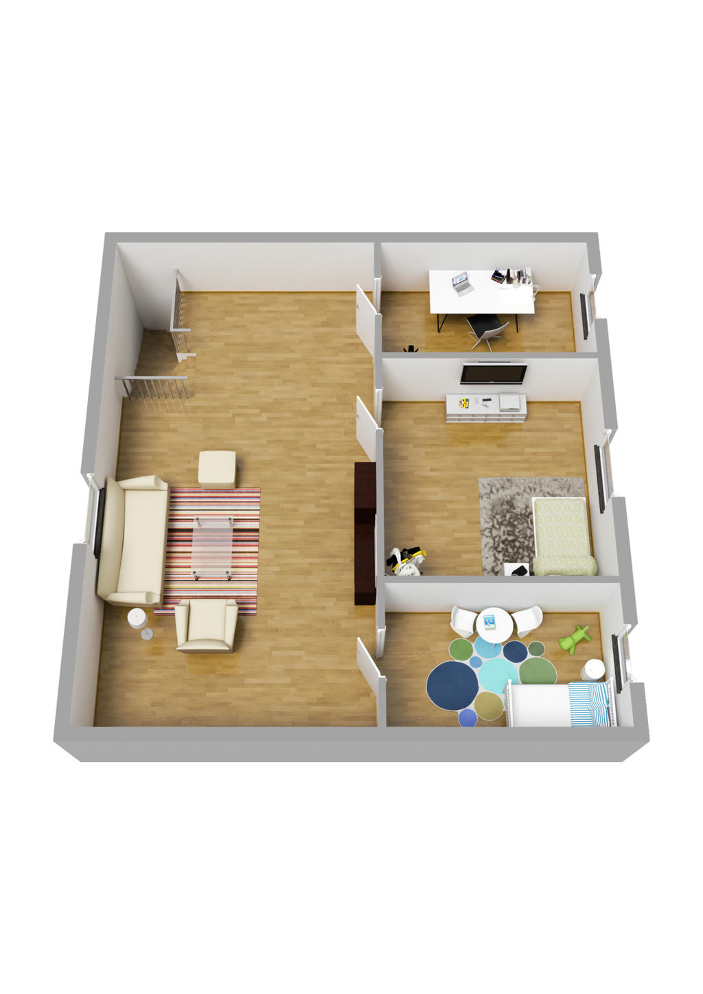 Planlösning, övre plan 3D