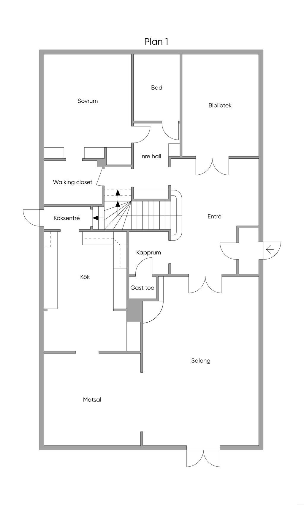 Planlösning 2-d, entréplan