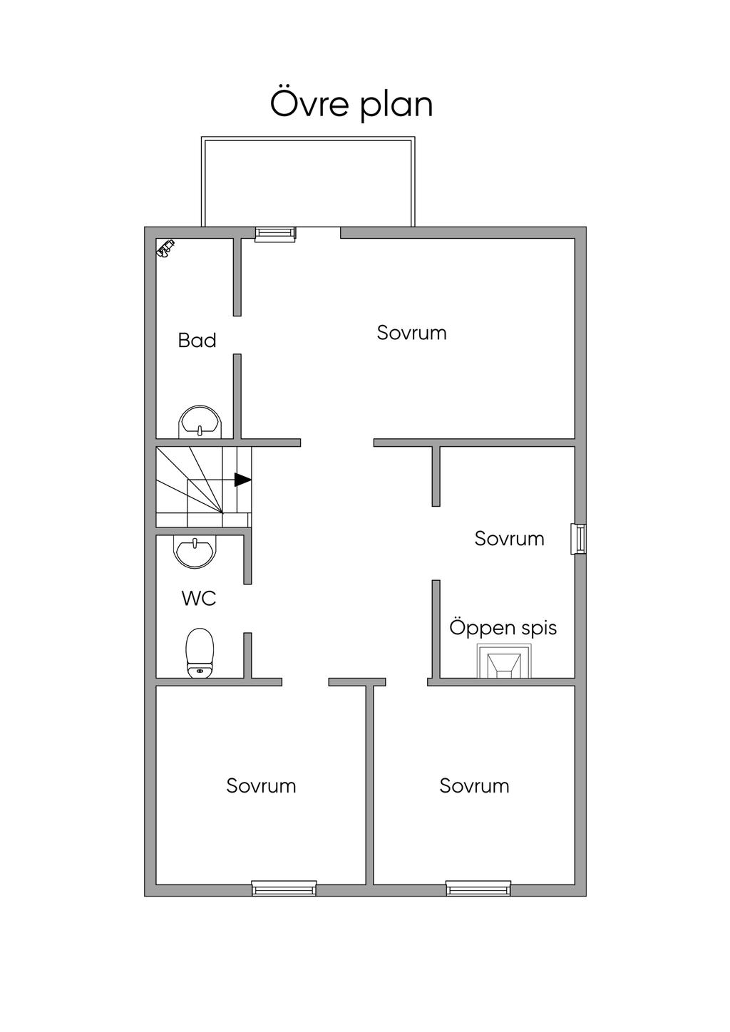 Planlösning övre plan