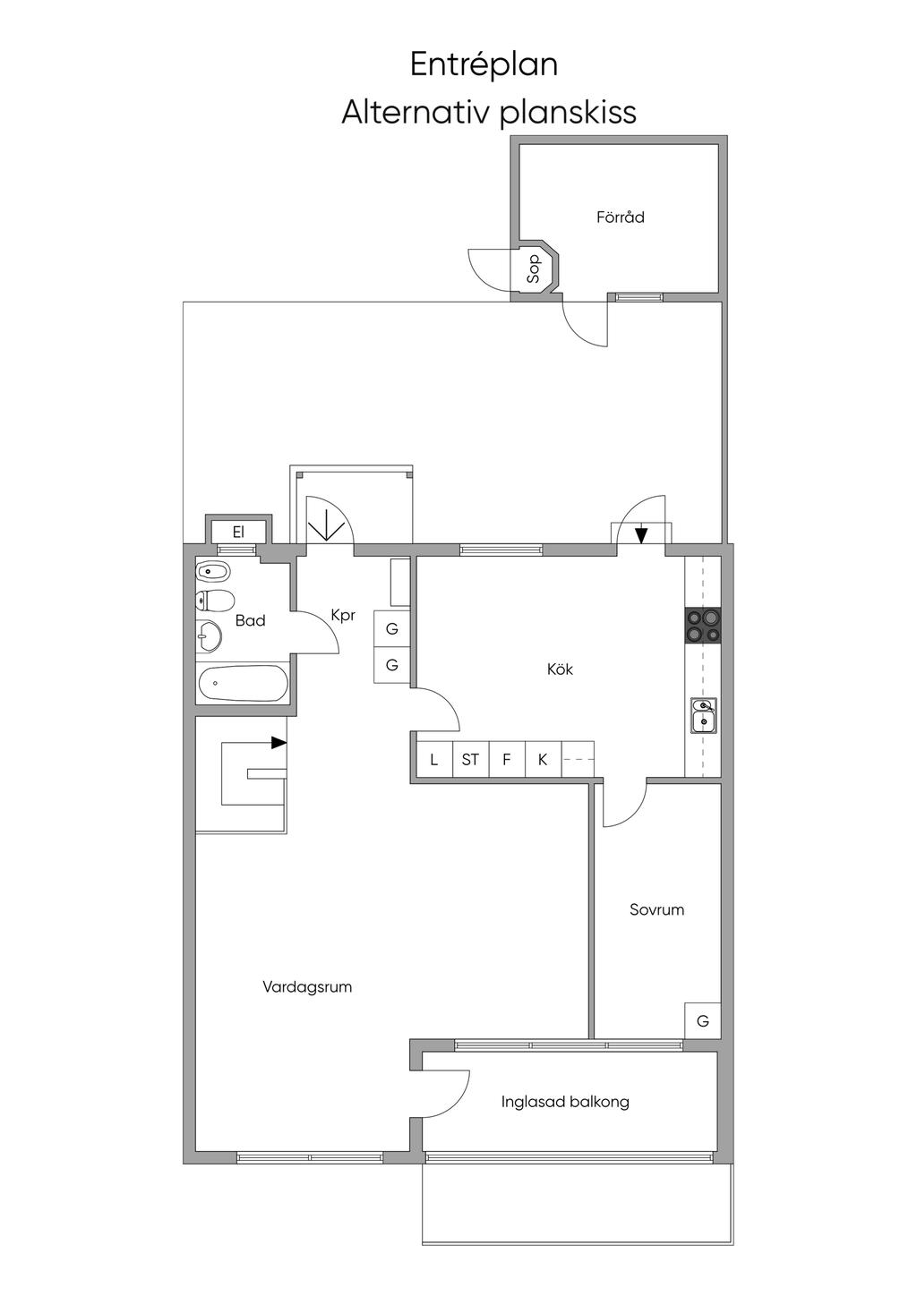 Alternativ Planskiss 2D, Entréplan