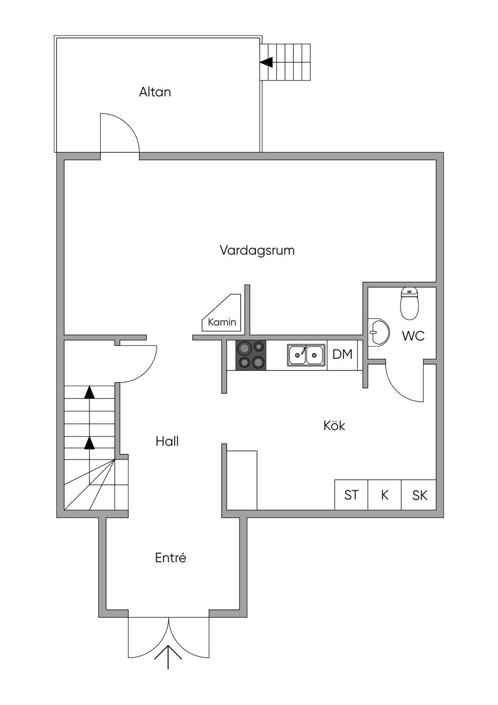 Planritning nedre plan