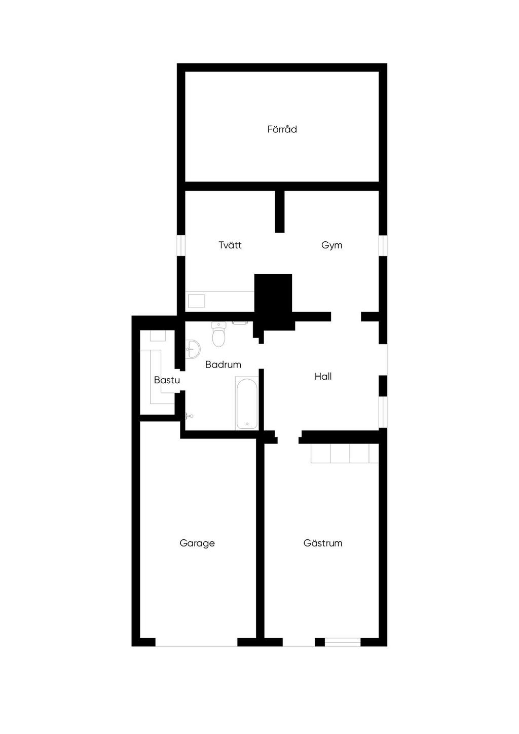 Planlösning Suterrängplan