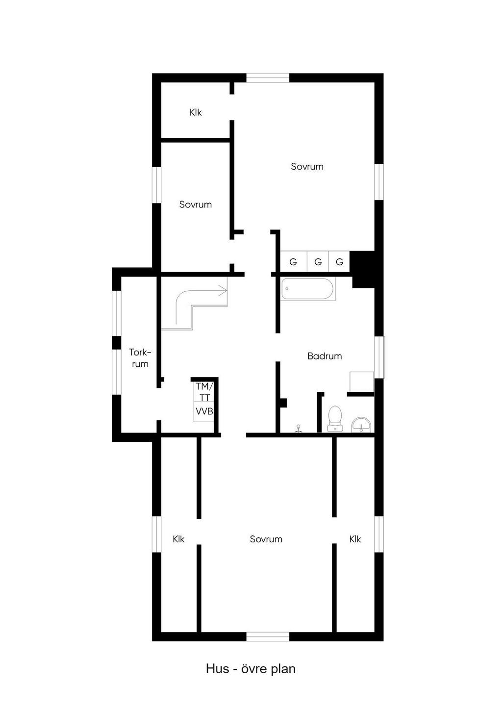 Hus - övre plan