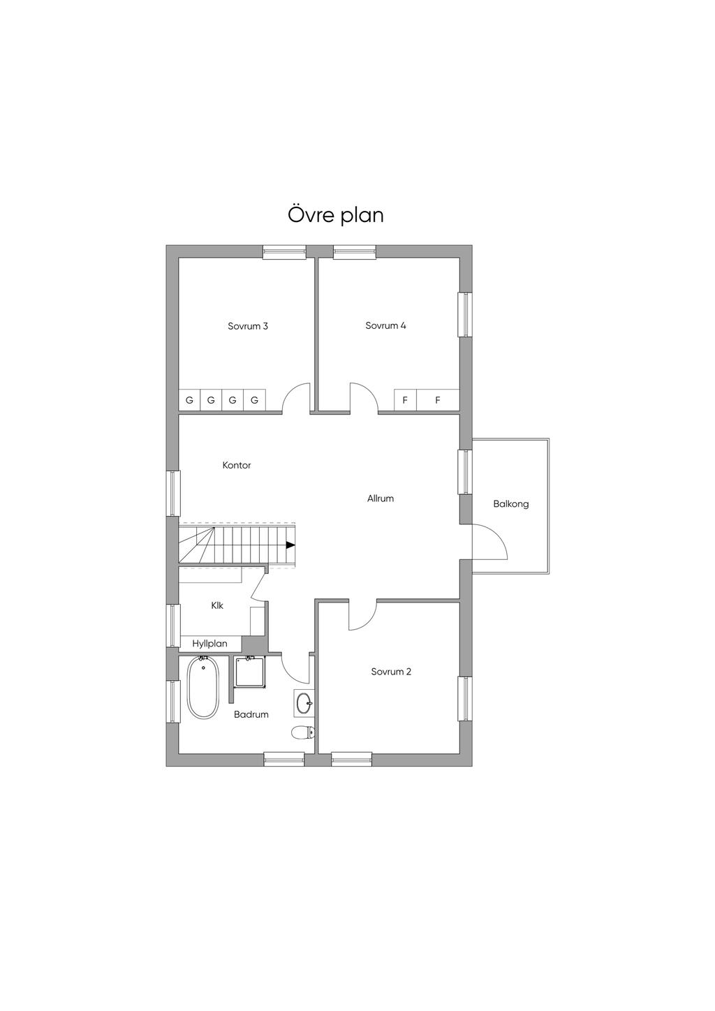 Planritning - Övre plan