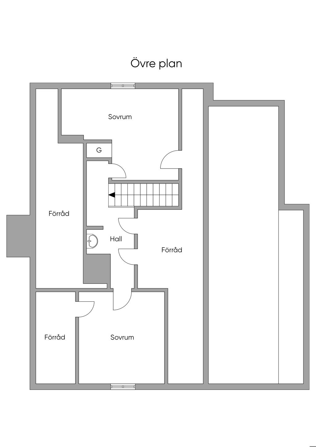 Planlösning övre plan