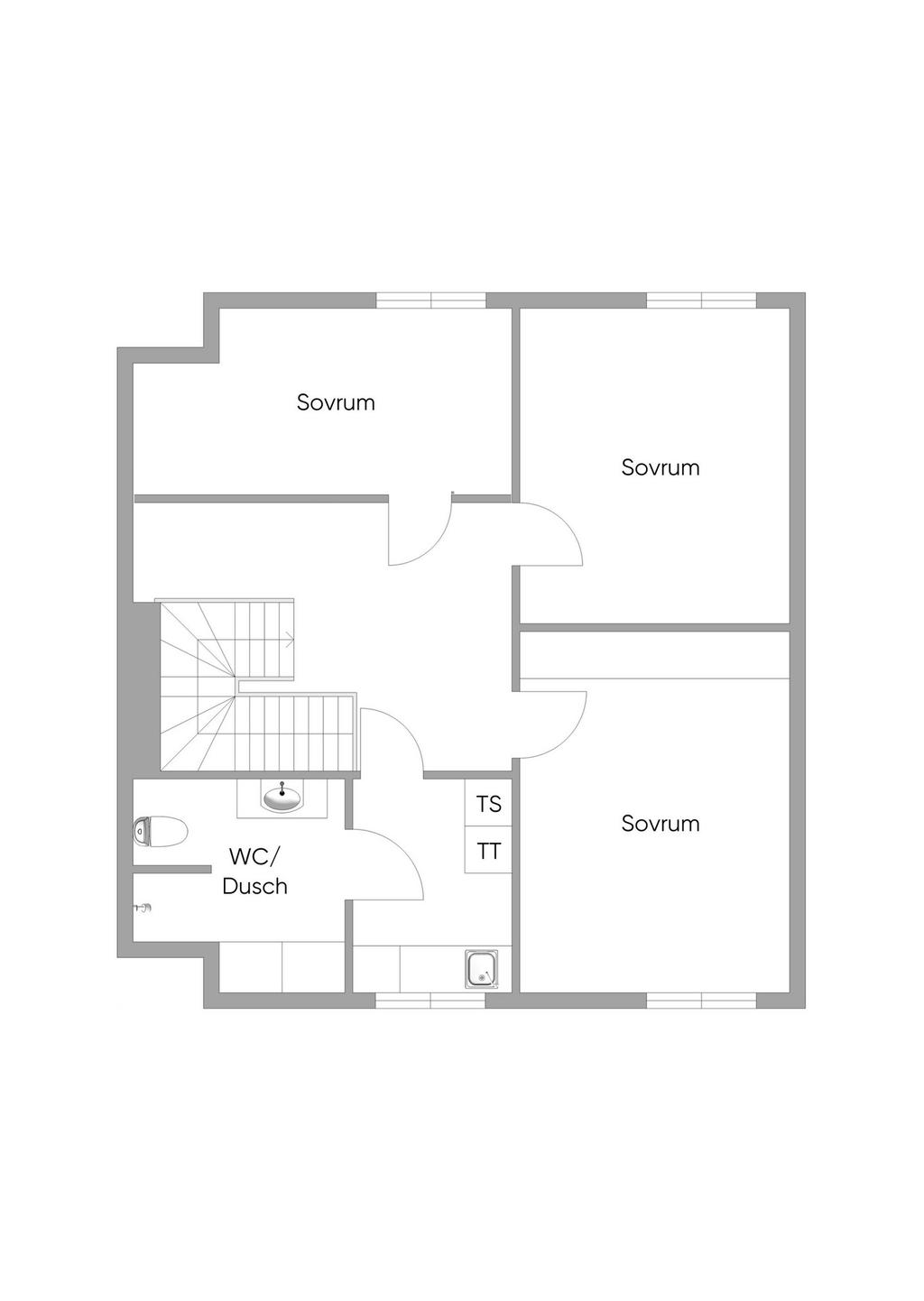 Alternativ planlösning övre plan