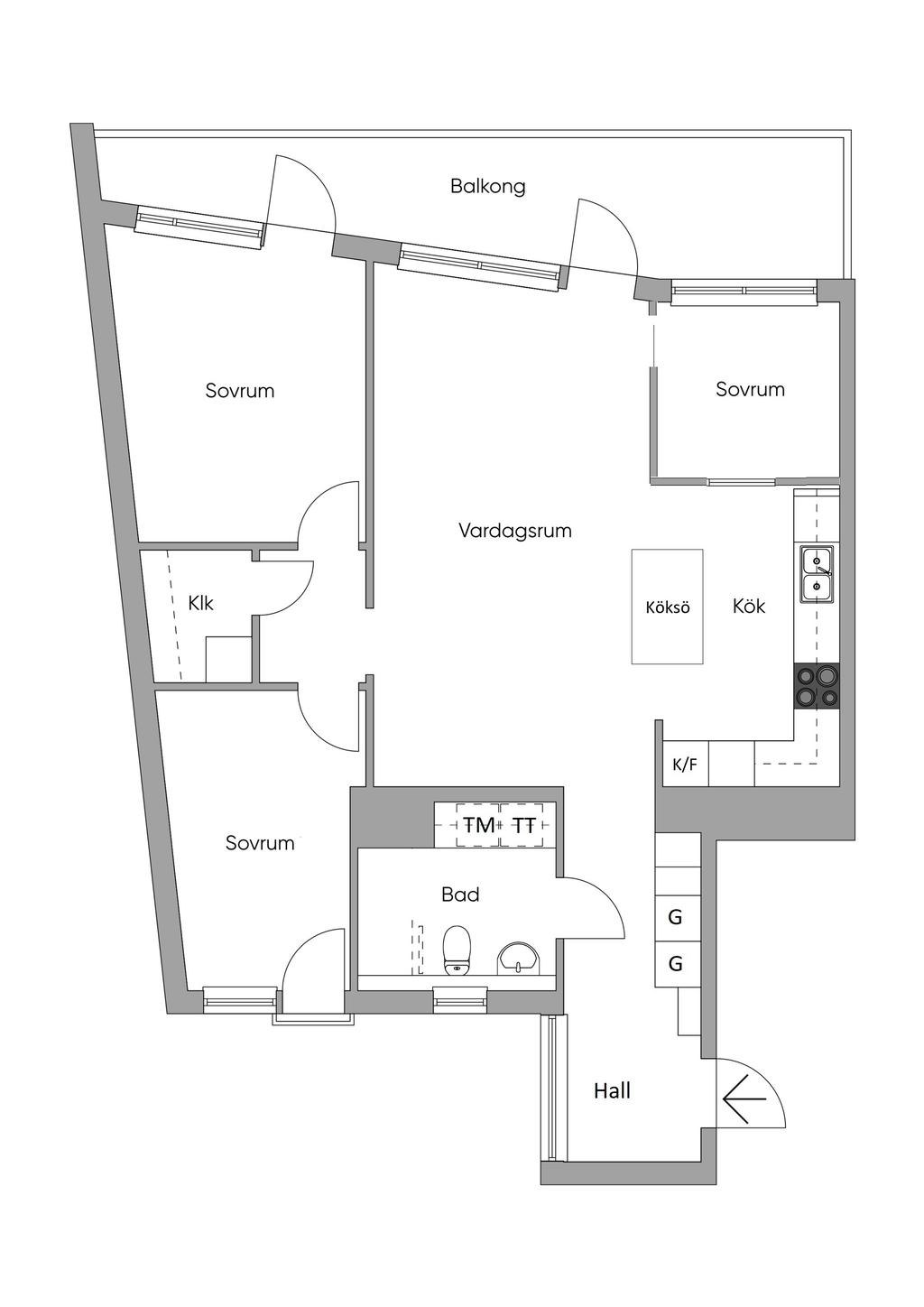 Alternativ planlösning: Möjlig 4:a!
(Styrelsens godkännande krävs)