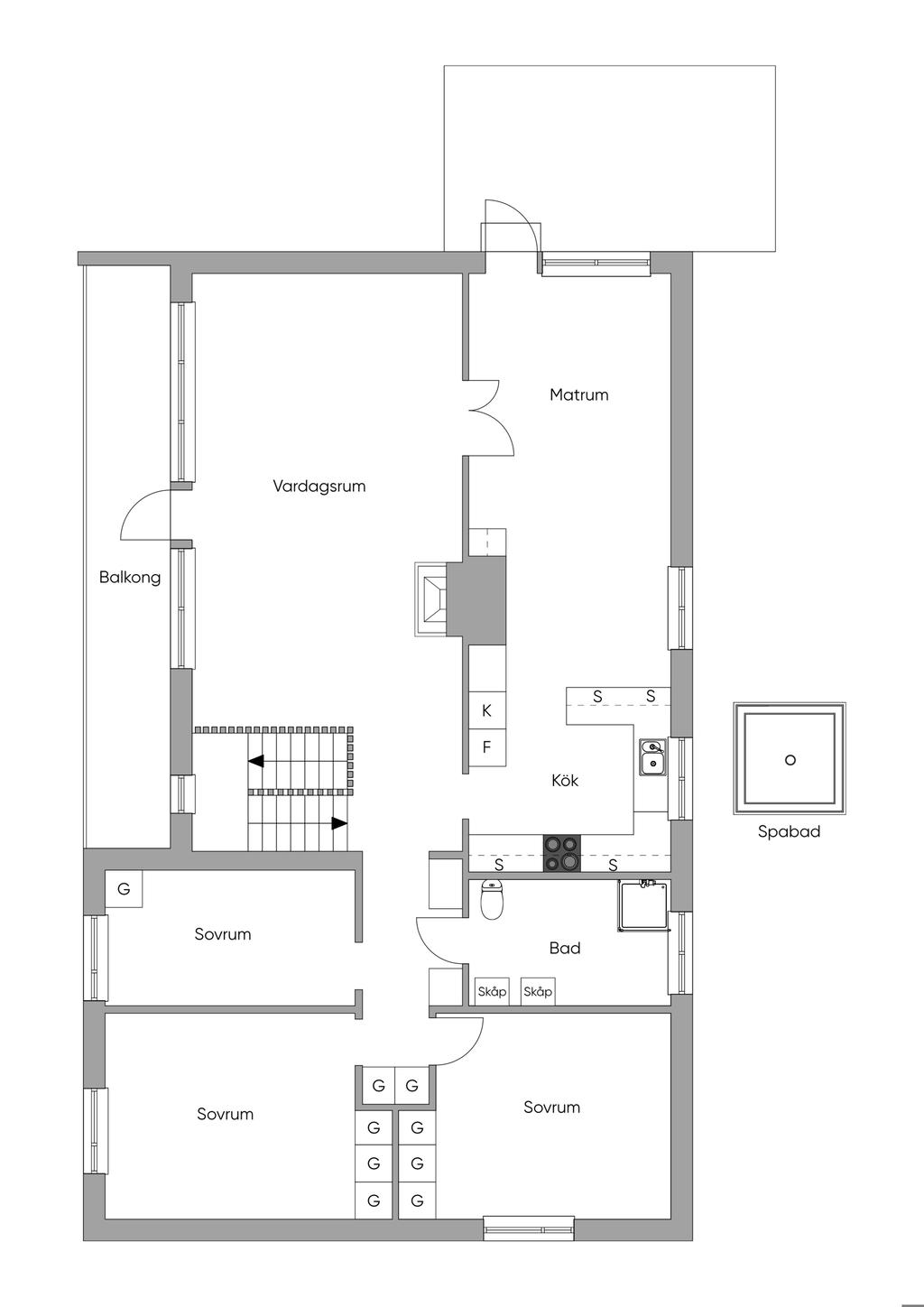Planlösning övre plan