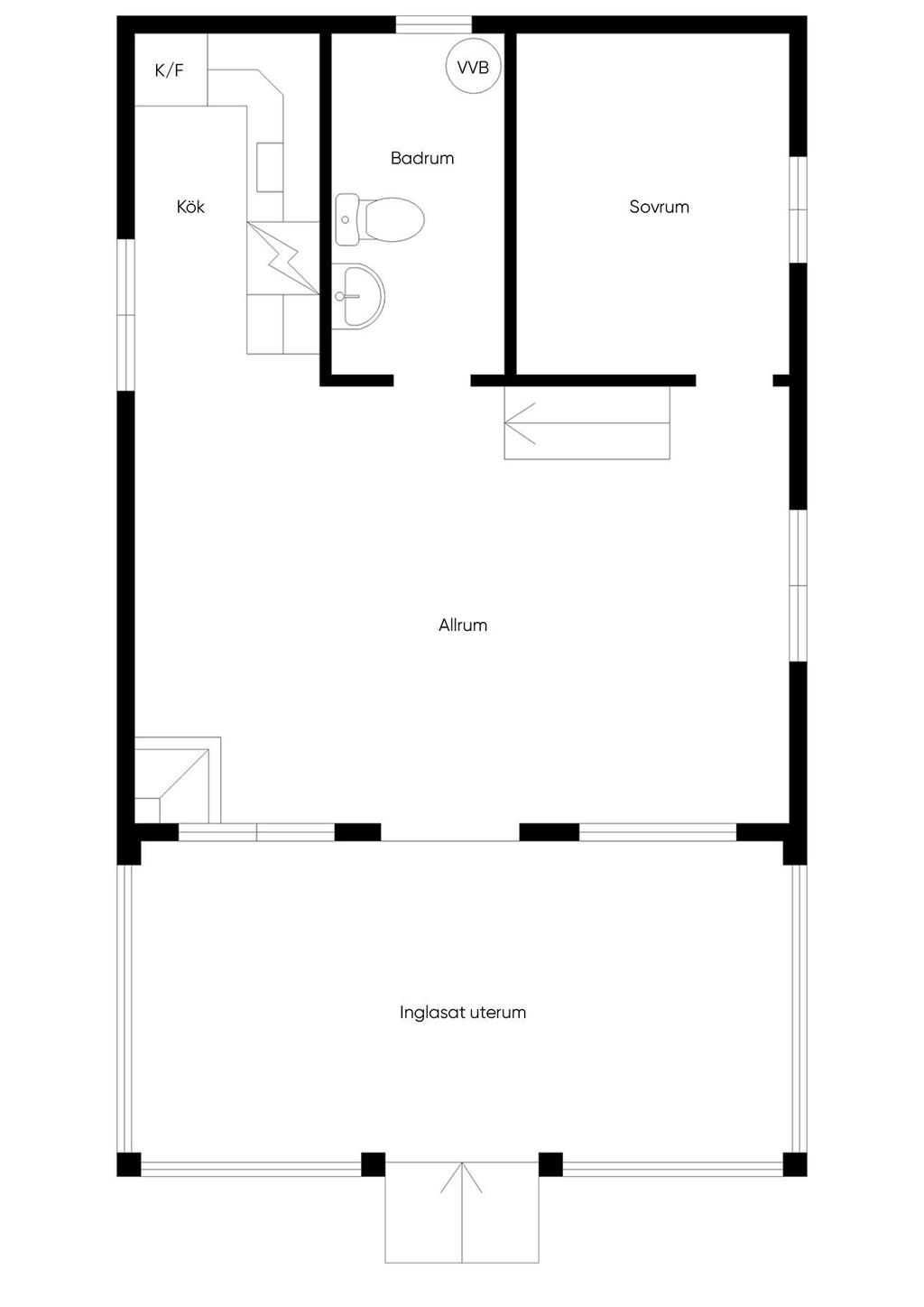 Stuga - bottenplan