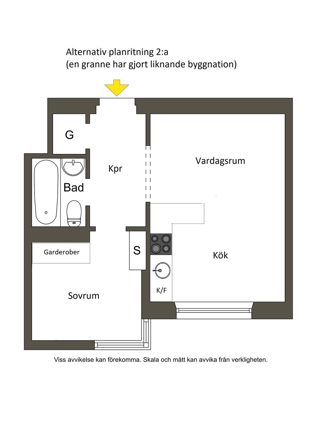 Alternativ planlösning, möjlig 2:a!