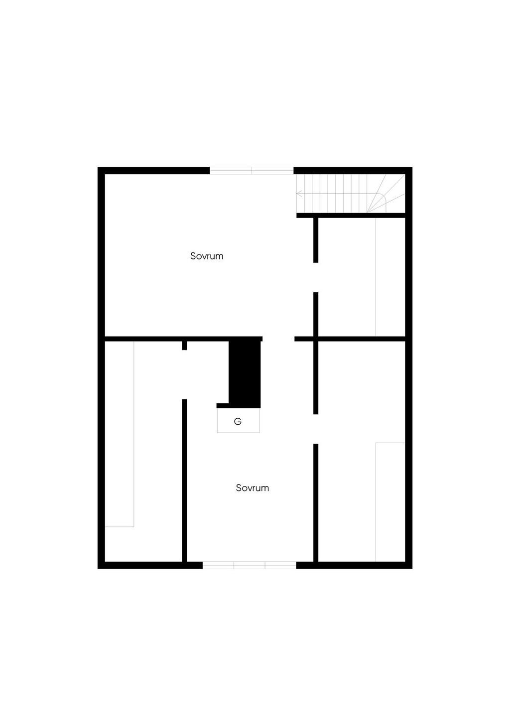 Planritning övre plan 