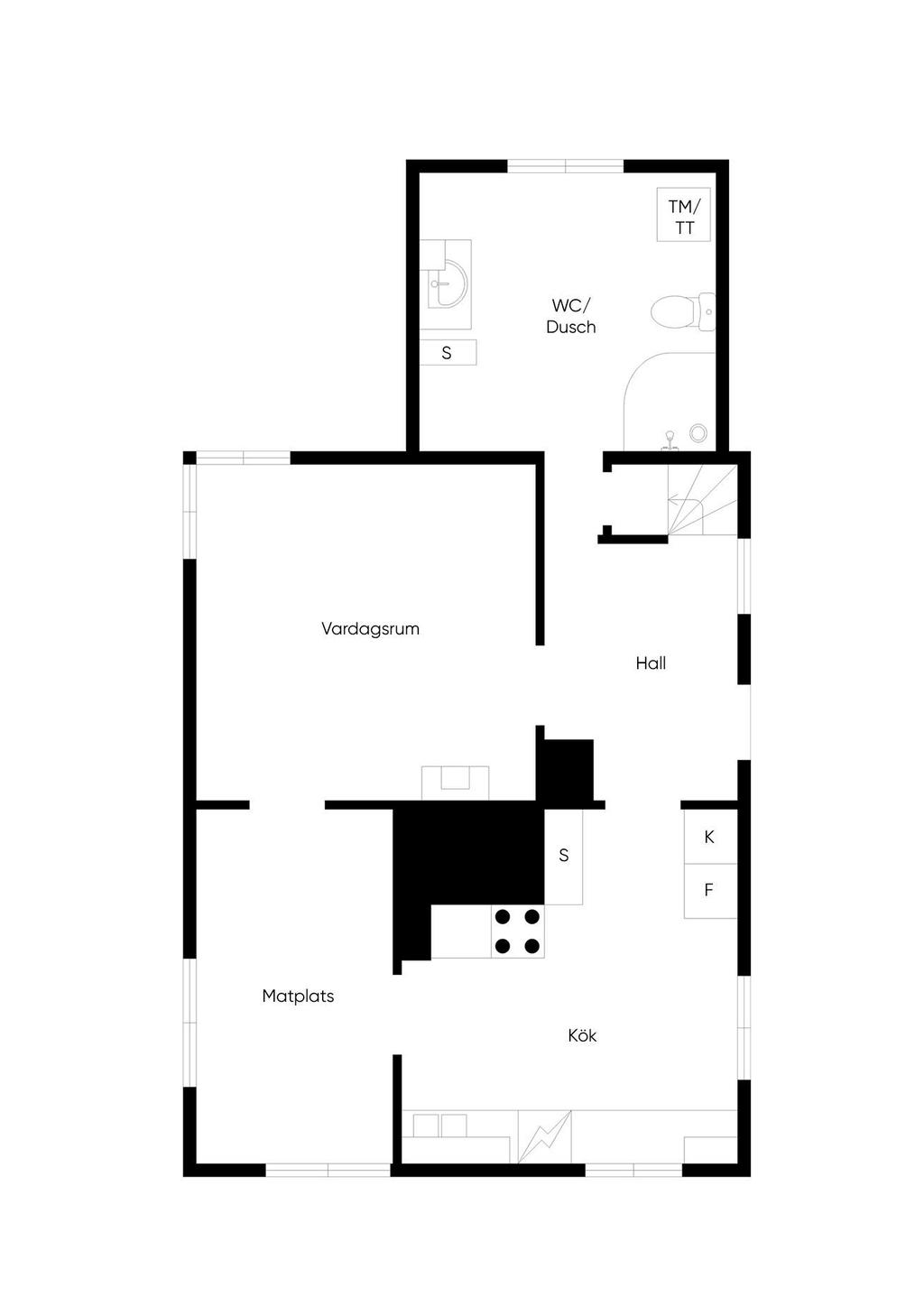 Planritning nedre plan 