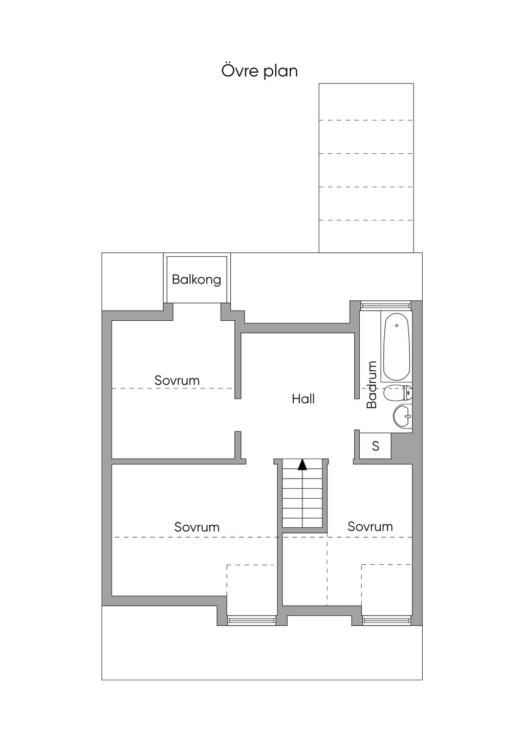 Planlösning övre plan