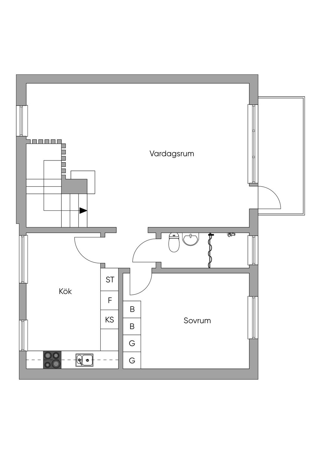 Planlösning övre plan