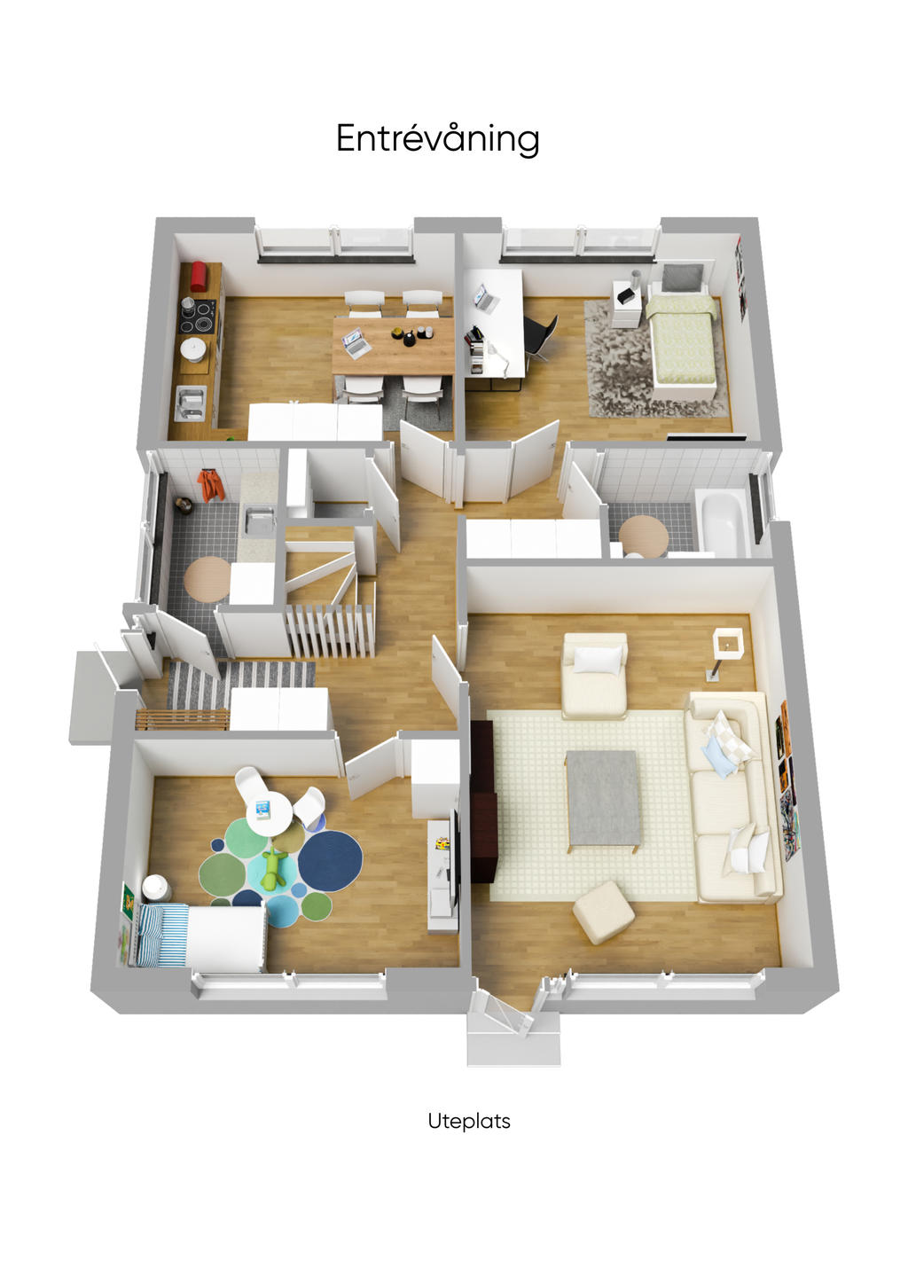 Planlösning entréplan 3D