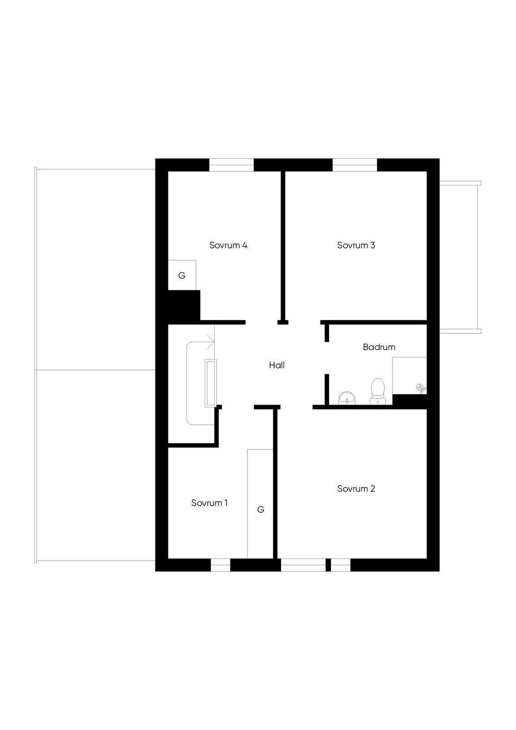 Planlösning Övre plan