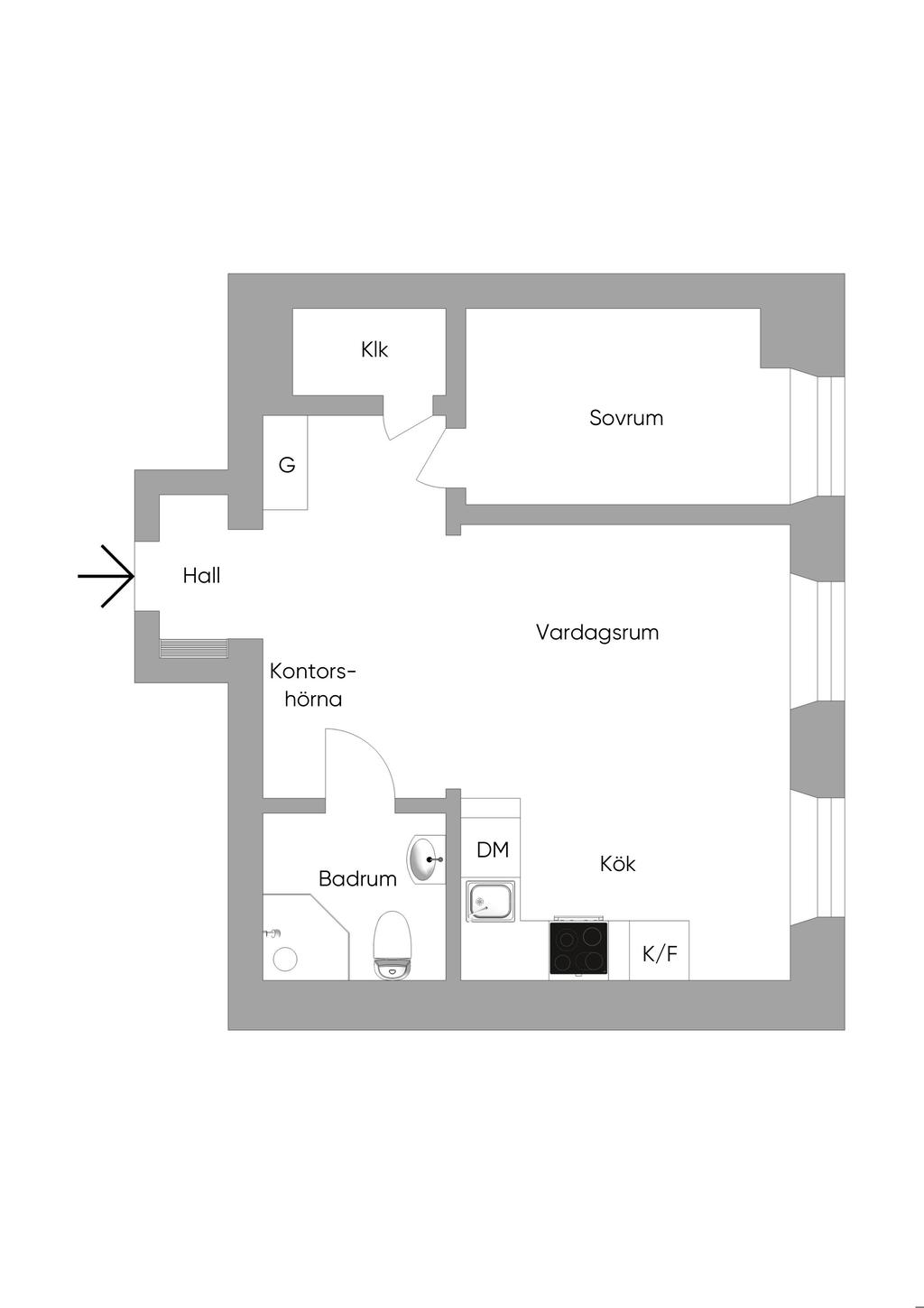 Alternativ planlösning (ombyggnad måste godkännas av föreningen)