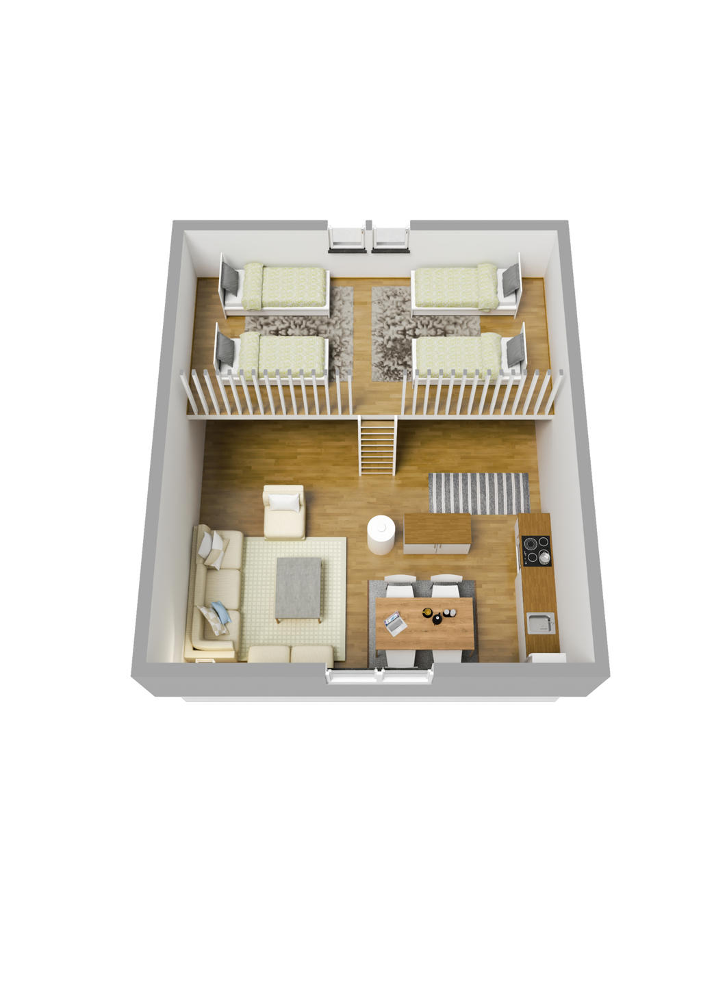 Planlösning loft 3D