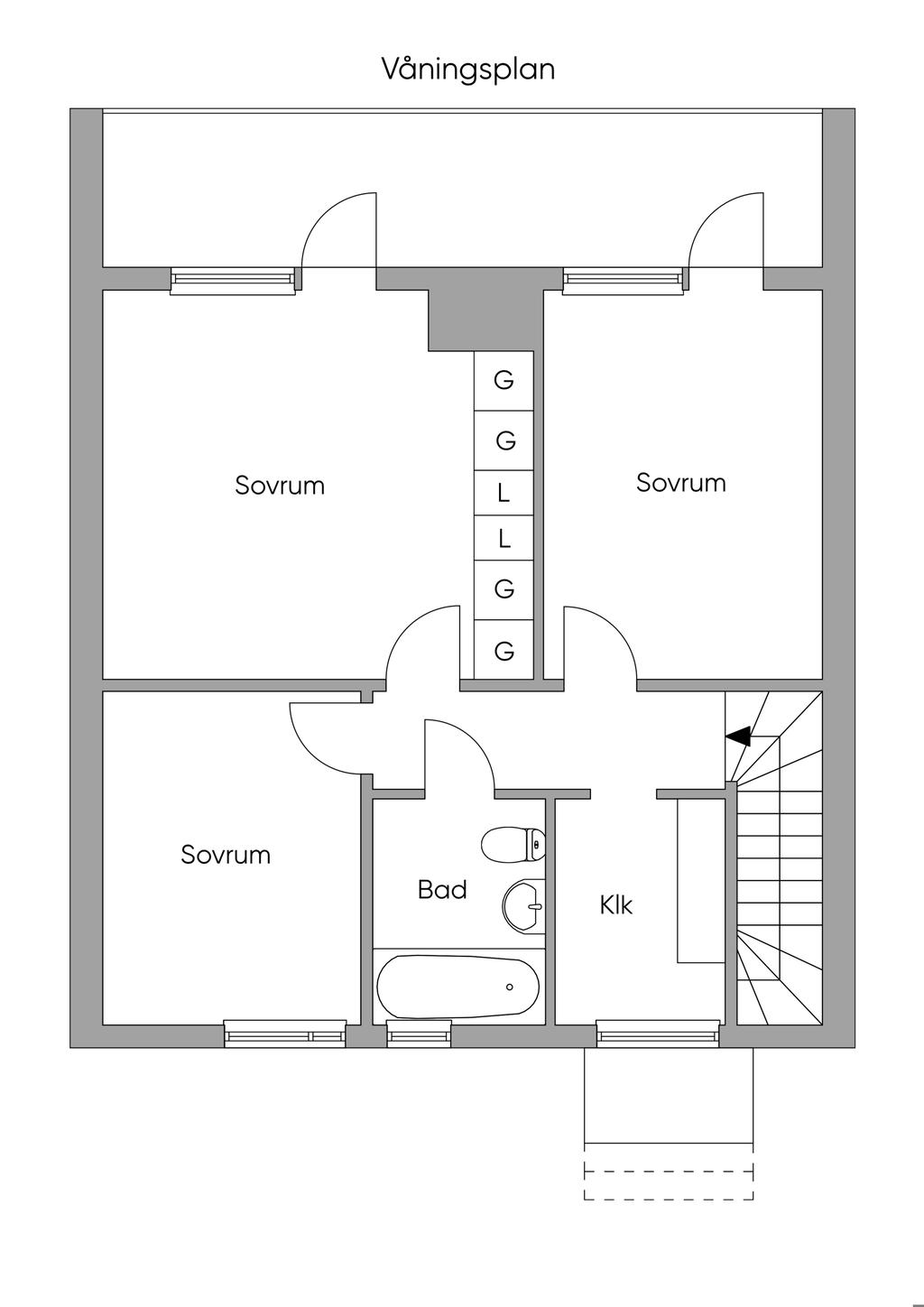 Planlösning övre plan