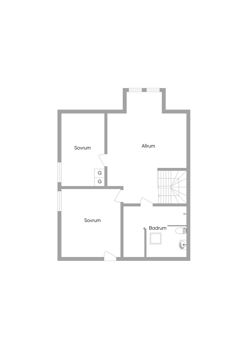 Planlösning övre plan.