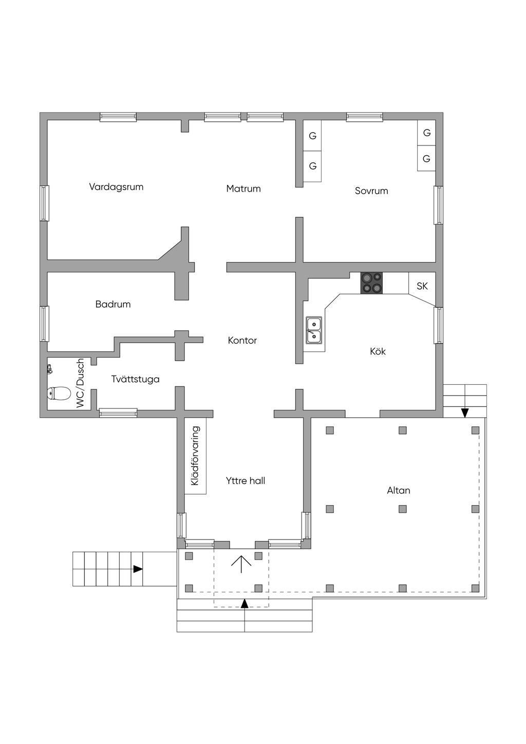 Planlösning övre plan