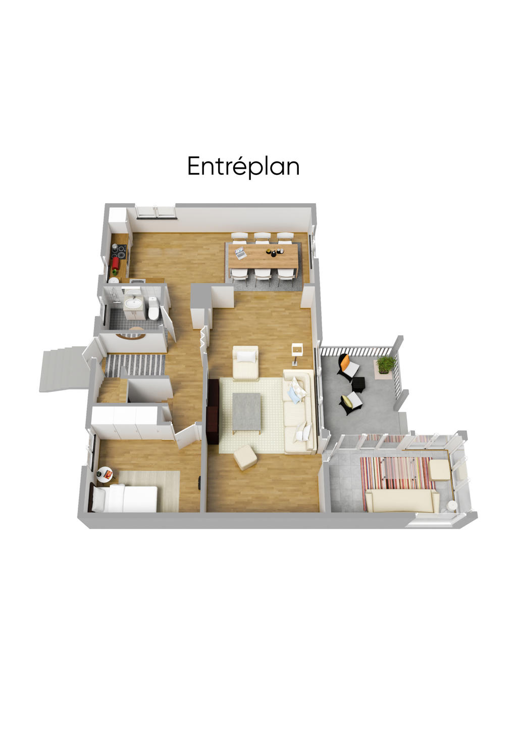 Planlösning entréplan 3D