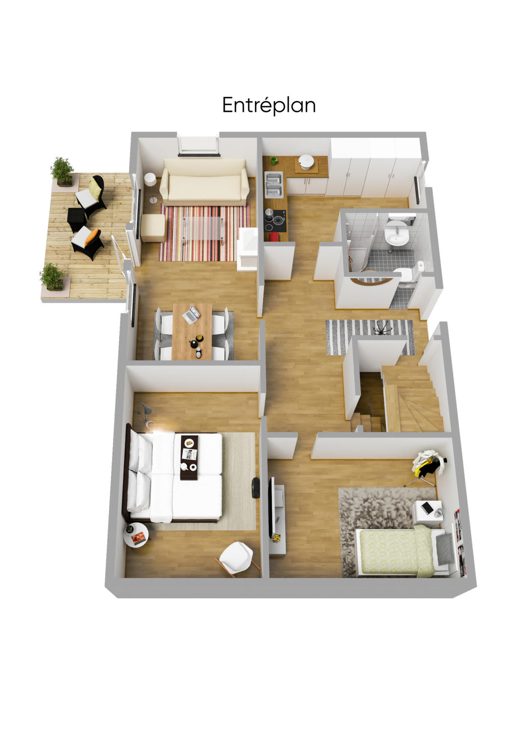 Planlösning entréplan 3D