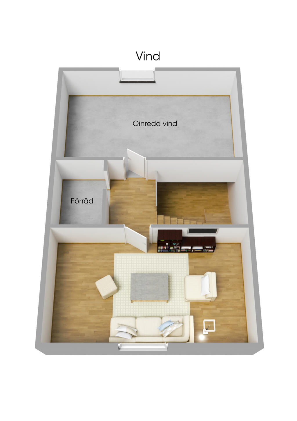 Planlösning övre plan 3D