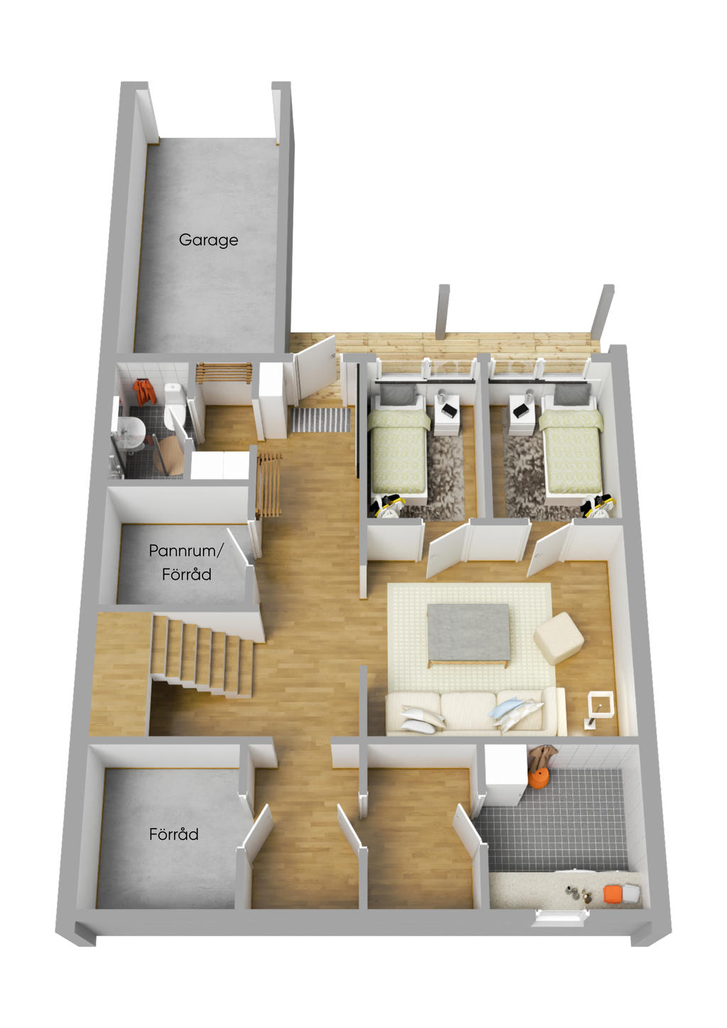 Planlösning entréplan 3D