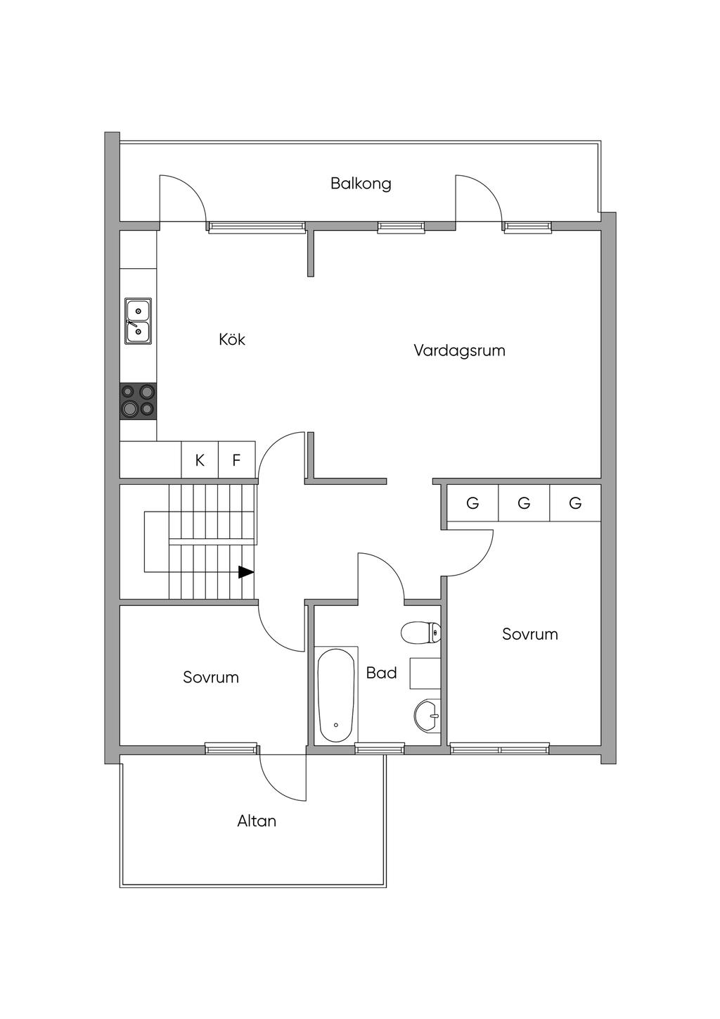 Planlösning övre plan