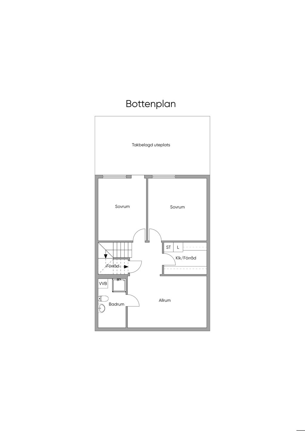 Planlösning nedre plan
