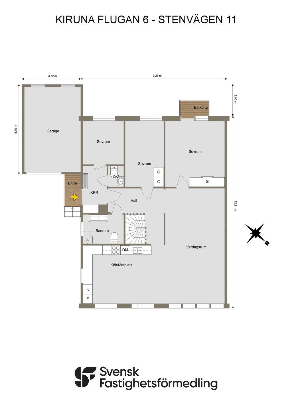 KIRUNA FLUGAN 6 - STENVÄGEN 11 - 2D-RITNING ENTRÉPLAN