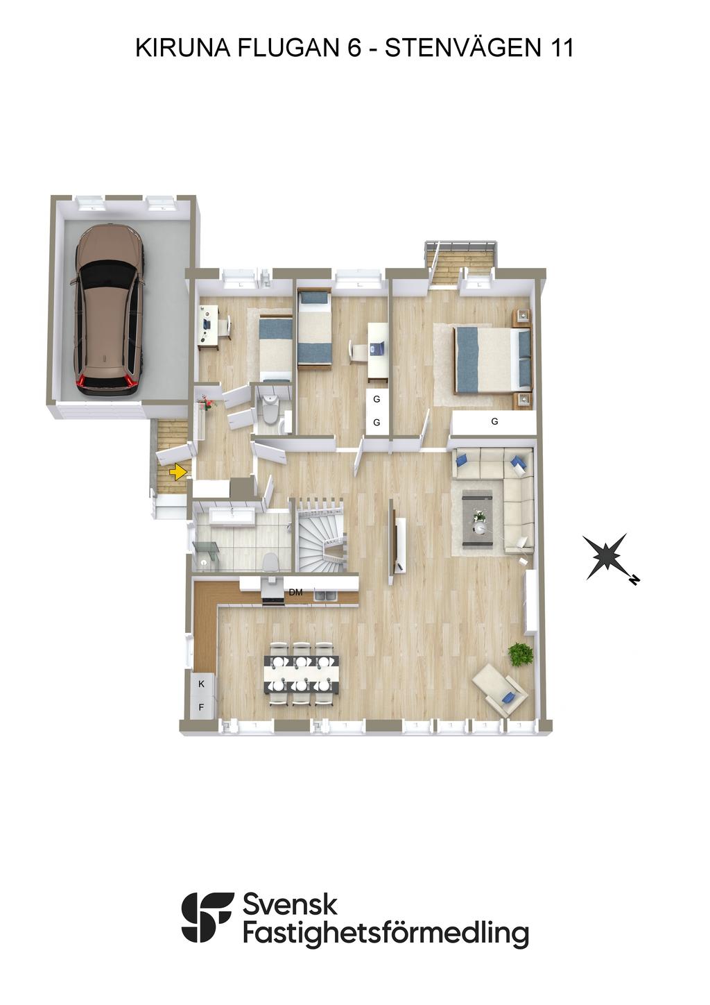KIRUNA FLUGAN 6 - STENVÄGEN 11 - 3D - RITNING ENTRÉPLAN