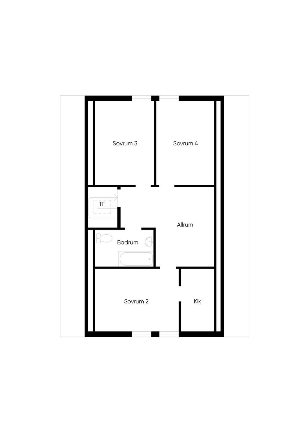 Planlösning övre plan.