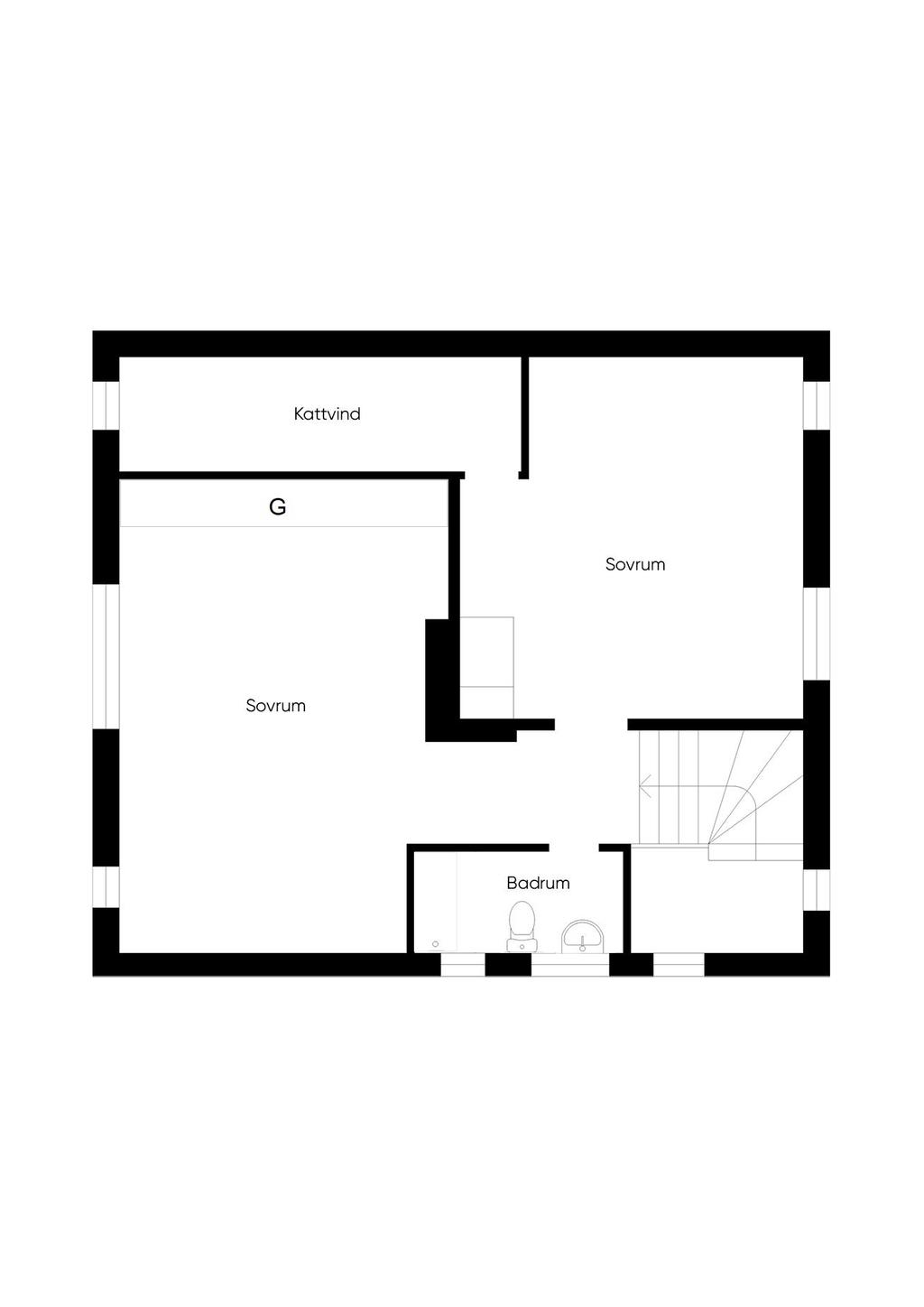 Planlösning övre plan