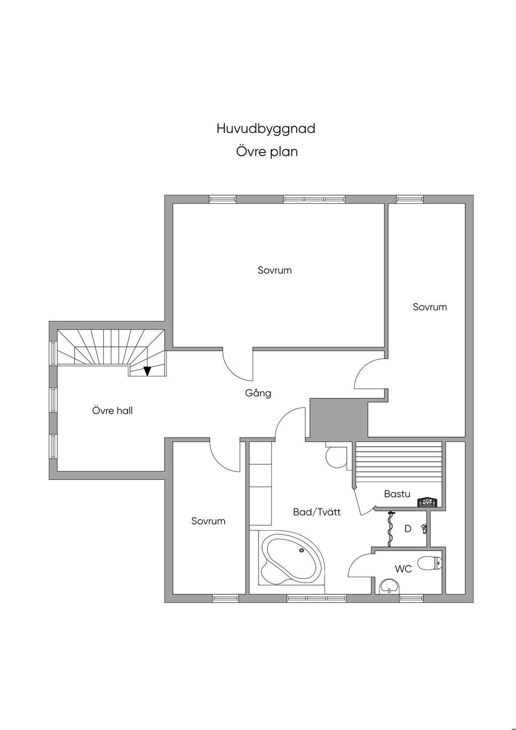 Planlösning övre plan