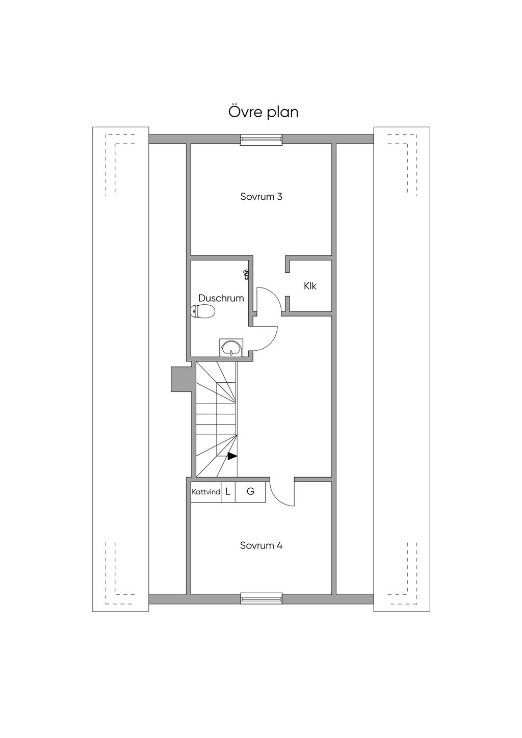 Planritning - Övre plan