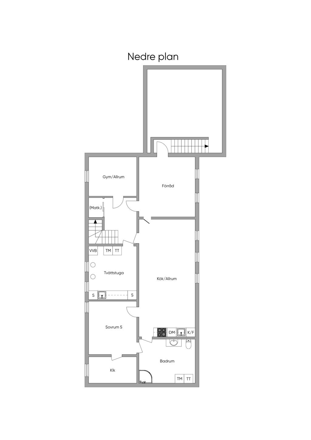 Planlösning Nedre Plan