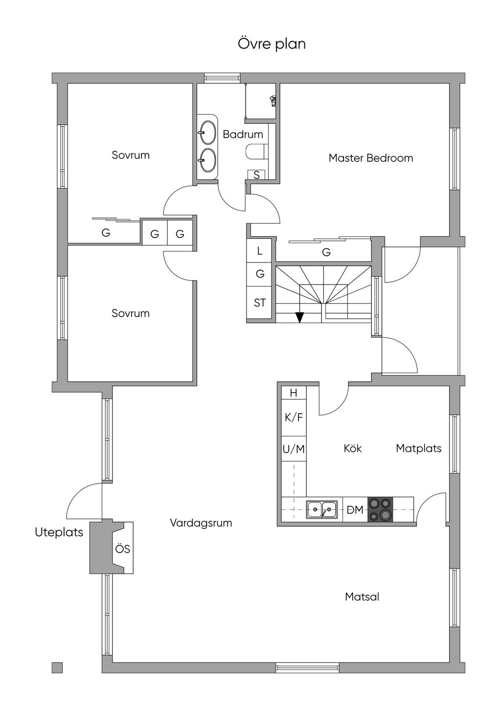 Planskiss, Övre Plan, 2D